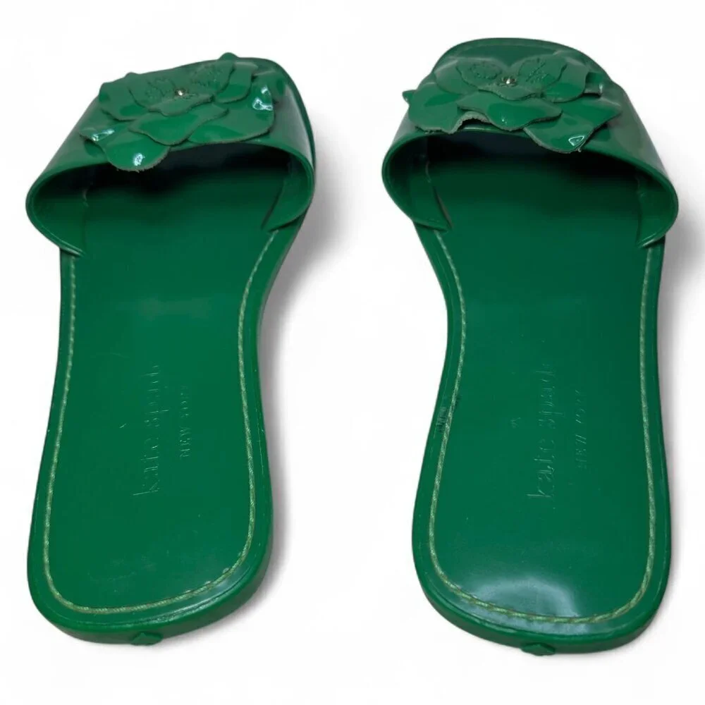 KATE SPADE Santana Slide Sandal, Green Bean, Size 7, NWOB - Picture 4 of 13